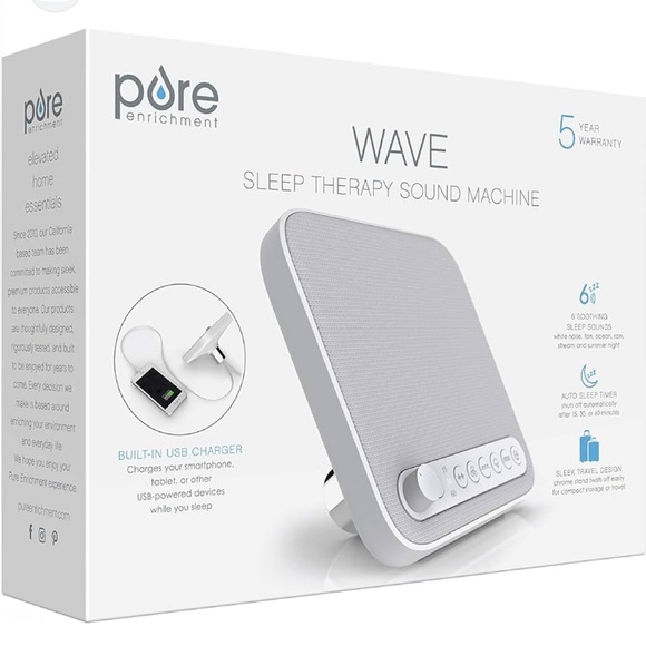 Wave Other - Premium Sleep Therapy Sound Machine 6 Soothing All Natural Sounds White Noise